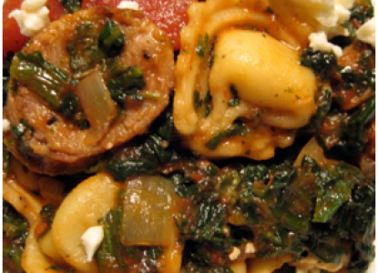 Cookin’ Greens Herb Tortellini with Spinach, Turkey Sausage & Feta