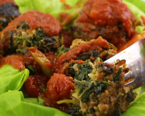 Cookin’ Greens Turkey Kale Meatballs
