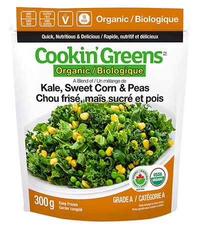 Cookin'Greens Organic Kale, Sweet Corn & Peas