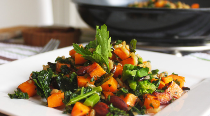 CG Sauteed Kale, Carmelized Sweet Potato & Wild Rice