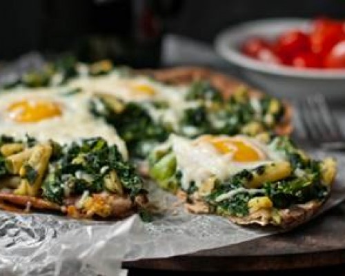 Cookin’ Greens Breakfast Pizza