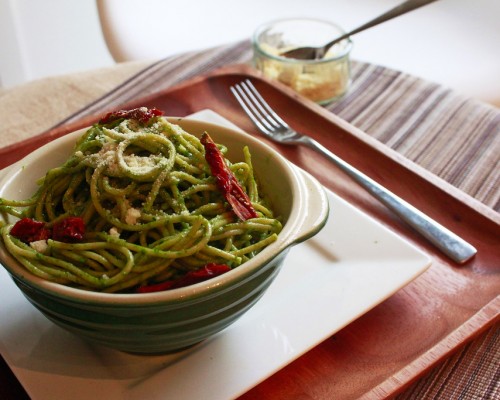 Cookin’ Greens Garden Pesto Pasta
